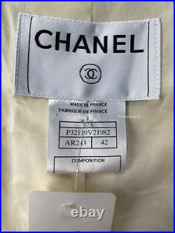 Nwt $4645 Chanel 07a Off White Boucle Tweed Gold Braid Trim Runway Jacket 42