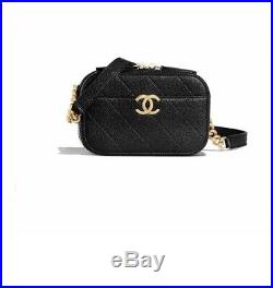 Nwt Chanel Black Caviar Waist Bag Belt Gold 2019