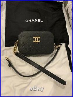Nwt Chanel Black Caviar Waist Bag Belt Gold 2019