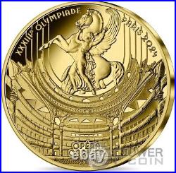 OPERA GARNIER Olimpic Games 1/4 Oz Gold Coin 50 Euro France 2022