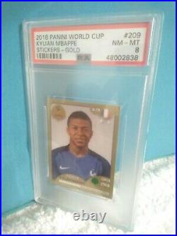 Panini GOLD Mbappe #209 Rookie PSA 8 sticker World Cup 2018 RUSSIA LIMITED RARE