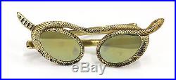 Paulette Guinet Hand Carved Prototype Gold Leaf SNAKE Sunglasses 1950's FRANCE