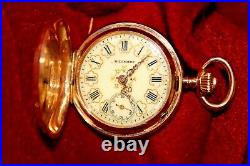 RARE Antique 1889 Paris Exhibition Billodes Zenith Rose Gold Ladies Pocket Watch
