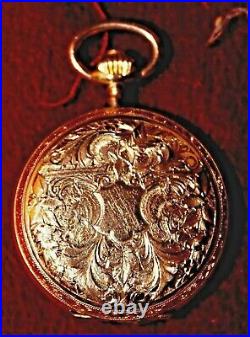 RARE Antique 1889 Paris Exhibition Billodes Zenith Rose Gold Ladies Pocket Watch