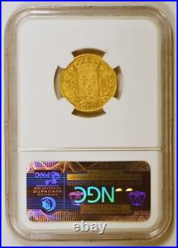 RARE GRADE 1828 France 20 Francs Gold Coin Charles X Paris Mint NGC Graded AU58
