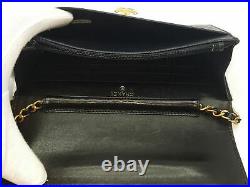 Rare 100%Auth CHANEL Vintage WOC Wallet on Chain Shoulder Cross Body Leather