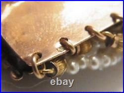 Rare Antique Natural Pearl Parure tiara 18k Gold French Hallmark Orig Fitted Box
