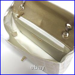 Rare! CHANEL Travel Line Chocolate Bar Chain Shoulder Bag Champagne Gold #50768
