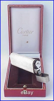 Rare Cartier Gas Lighter Paris France 925sterling Silver Briquette Gold Box