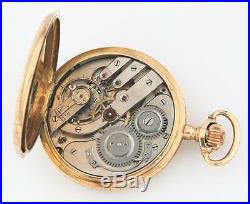 Remontoir 14k Solid Gold 15-Jewel Antique Pocket Watch Size 18 Full Hunter