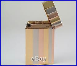 S. T. DUPONT ONE OF A KIND SOLID GOLD TRI-COLORED 18k DIAMOND LIGHTER