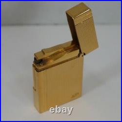 S. T. Dupont France Gold Plated Line D Gatsby Large Lighter Micro-Diamond Pattern