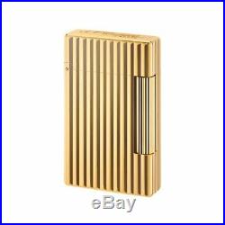 S. T. Dupont Golden Bronze Initial Ligne Vertical Lines Lighter ST020803, NIB