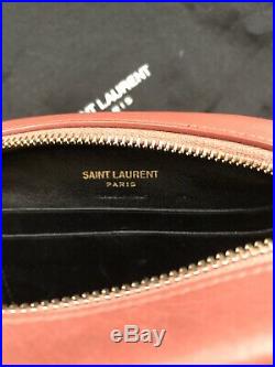 Saint Laurent Ysl Monogram Orange Leather Gold Hw Crossbody Small Bag