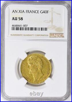 Scarce France AN XI-A c. 1802-1803 Gold 40 Francs NGC AU 58 $1,988.88