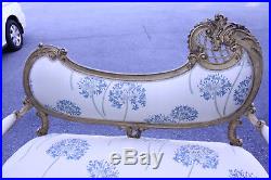 Spectacular 19th C. French Louis XV Style Gilded Love Seat, Sofa, New Upholstery