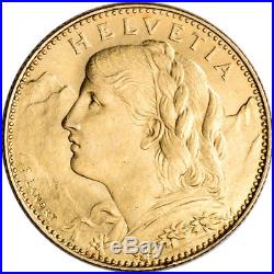Swiss Gold 10 Francs (. 0933 oz) Helvetia XF/AU Random Date