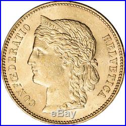 Swiss Gold 20 Francs. 1867 oz Confoederatio AU Random Date