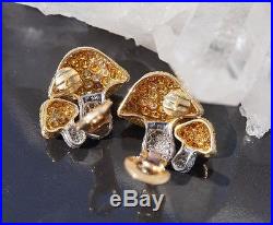 Tiffany & Co. Diamond, 18kt Gold & Platinum Mushroom Earrings, France, 6 Cts +