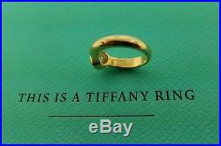 Tiffany & Co. France. 94ct Round G VVS2 Diamond Bezel Ring 18K Yellow Gold GIA
