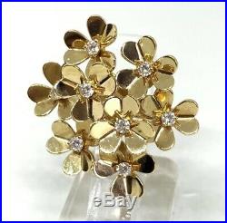Van Cleef & Arpels 18K Yellow Gold Frivole Diamond Ring