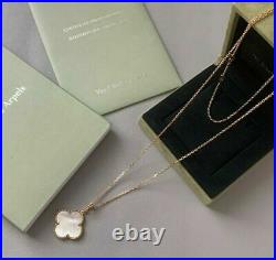 Van Cleef & Arpels VCA MAGIC Yellow Gold White MOP Alhambra Long Necklace Chain