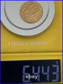 Vintage 1897 Gold Coin, France, Génie, 20 Francs- mint