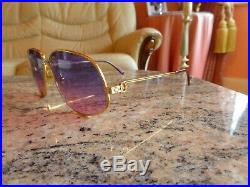 Vintage 24K Rolled Gold Must De Cartier Panthere 1988 Sunglasses Glasses Frames