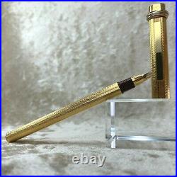 Vintage Authentic Cartier Fountain Pen Vendome Trinity 18K Gold Plated Finish