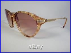 Vintage Cartier Aurore Jaspe Gold Sunglasses Brown France 18k Gold France 1991