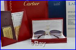 Vintage Cartier C DECOR DIAMOND ct. 0.50 RIMLESS Sunglasses Occhiali Lunette NOS