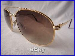 Vintage Cartier Driver Louis! Large! 60mm Sunglasses France 18k Gold Plated