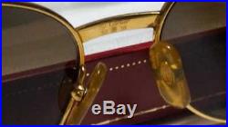 Vintage Cartier Giverny Gold & Wood 52mm Brown Lens France Sunglasses