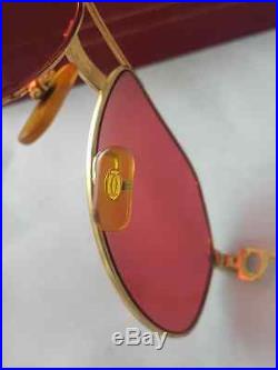 Vintage Cartier Laque De Chine 59mm Sunglasses France 18k Gold