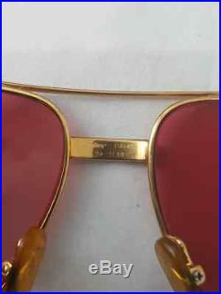 Vintage Cartier Laque De Chine 59mm Sunglasses France 18k Gold