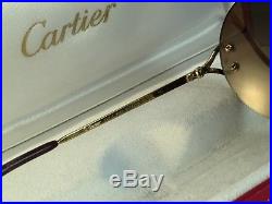 Vintage Cartier Madison Round Gold 50mm Special Edition France Sunglasses