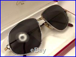 Vintage Cartier Panthere Platine 59mm Medium Sunglasses Mede In France 18k