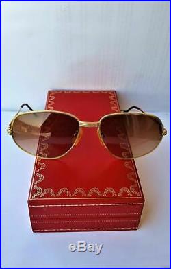 Vintage Cartier Romance Vendome Louis Sunglasses 56-16mm France, Gold, Fullset