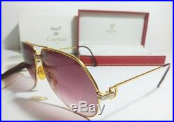 Vintage Cartier Santos Screws 62mm Sunglasses France 18k Gold Mint Full Set