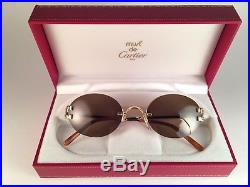 Vintage Cartier Scala Oval Gold 55mm France Sunglasses Made In France