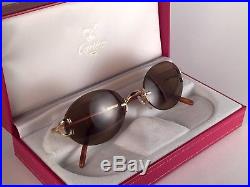 Vintage Cartier Scala Oval Gold 55mm France Sunglasses Made In France