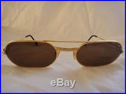 Vintage Cartier Vendome Must Gold 53mm Sunglasses Elton John France Hard Plated