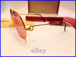 Vintage Cartier Vendome Santos 59mm Sunglasses France 18k Full Set