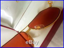 Vintage Cartier Vendome Santos Screws 59mm Sunglasses France 18k Gold