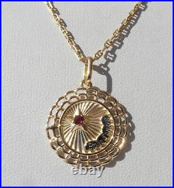 Vintage French' Etoile D'amour' Charm / Pendant, Ruby, Gold 18k, 1.90 Gr