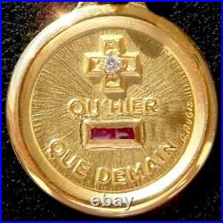 Vintage French'+ Qu'hier Que Demain' Charm / Love Pendant, Augis, Gold 18k