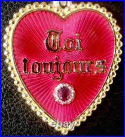 Vintage French' Toi & Moi Toujours' Charm / Love Pendant, Gold 18k, 3.40 Gr
