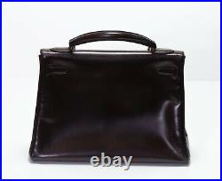 Vintage HERMES Paris Kelly Sellier 32 Brown Leather Womens Bag