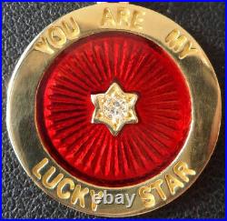 Vintage' Lucky Star' Charm / Love Pendant, Solid 18k Gold, 3 Gr