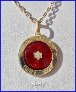 Vintage' Lucky Star' Charm / Love Pendant, Solid 18k Gold, 3 Gr